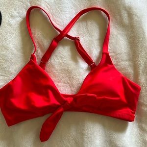 Red Bow Bikini Top